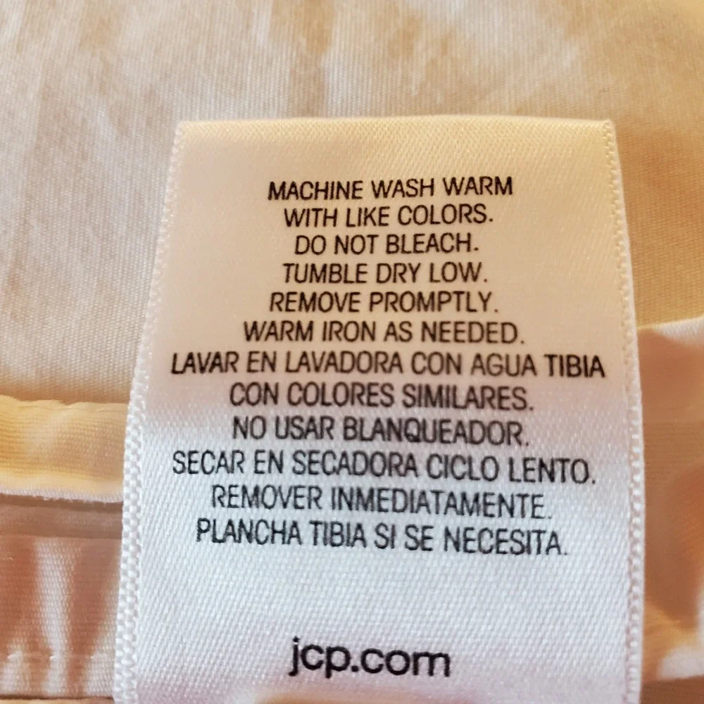 JC Penney Home King Flat Sheet White Eyelet Lace Scalloped Border Cotton Blend